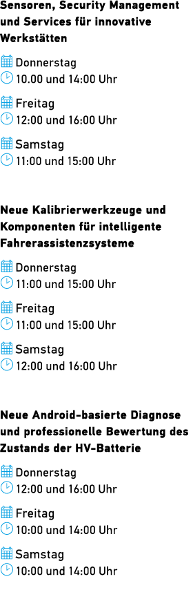 Sensoren, Security Management und Services f r innovative ­Werkst tten ￼ Donnerstag ￼ 10.00 und 14:00 Uhr ￼ Freitag ￼...