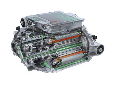 Rear drive unit: Permanently excited synchronous machine (PSM)