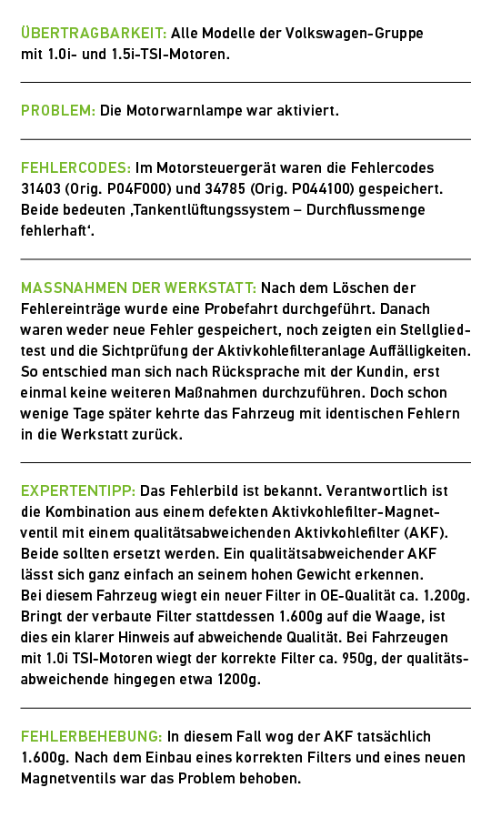  BERTRAGBARKEIT: Alle Modelle der Volkswagen Gruppe mit 1.0i und 1.5i TSI Motoren. Problem: Die Motorwarnlampe war a...