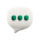 Vector cartoon minimal 3d white speech bubble pin. Realistic render of chat messaging, typing in a chat concept, text comment in social media, dialogue talking balloon with dots, online support icon.