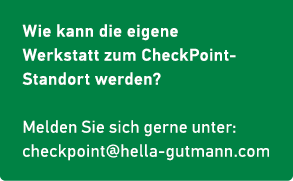 Wie kann die eigene Werkstatt zum CheckPoint Standort werden? Melden Sie sich gerne unter: checkpoint@hella gutmann.com